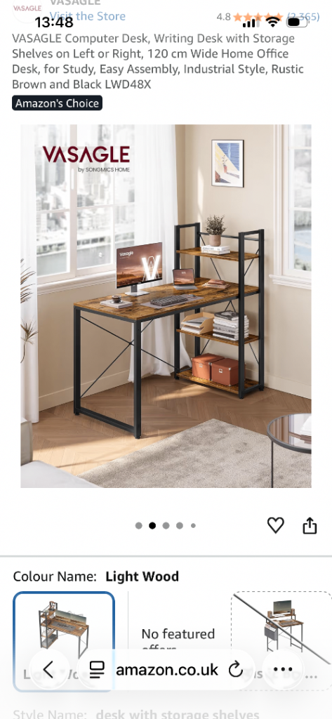 desk with shelves 