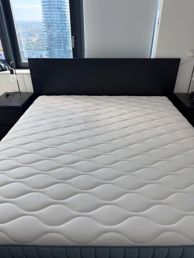 IKEA Super King Bed Frame + VÅGSTRANDA Mattress – Excellent Condition