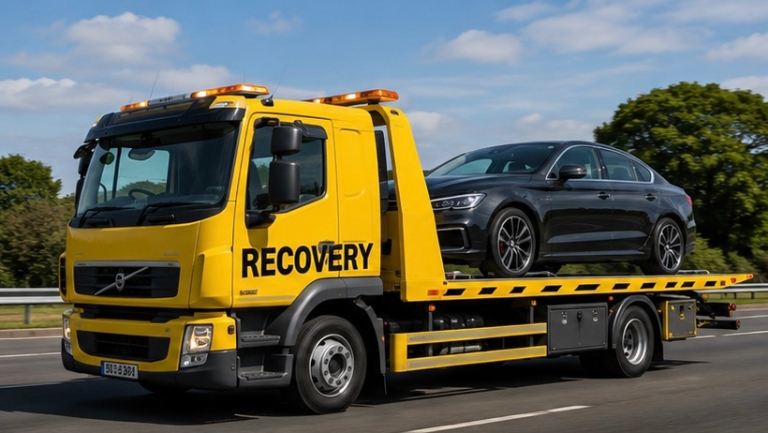 Car van recovery tow truck towing vehicle breakdown jumpstart motorcycle delivery 