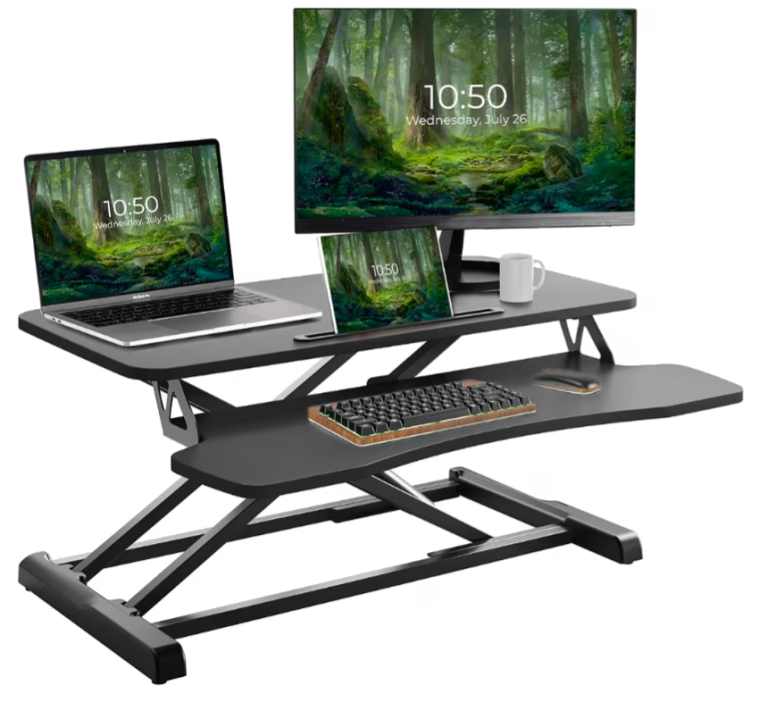 PUTORSEN 32 inch Standing Desk Converter, Height Adjustable Sit Stand Desk