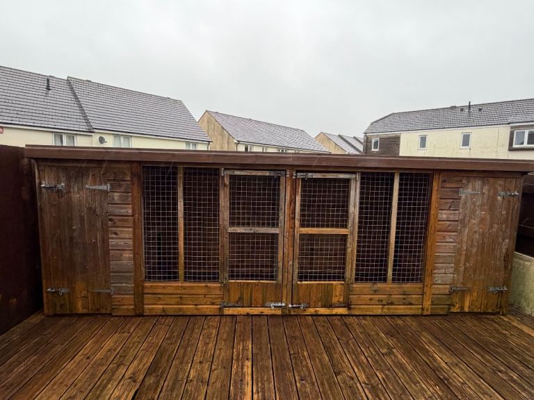 Large Double Outdoor Kennel (Can be sold as individual separate kennels at £250-£170 per kennel) 