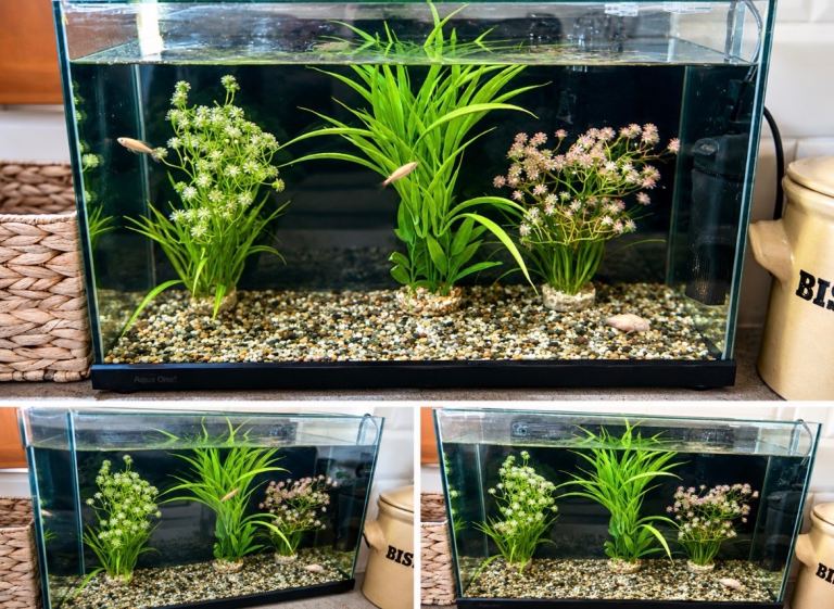 Fish tank with 3 fish 