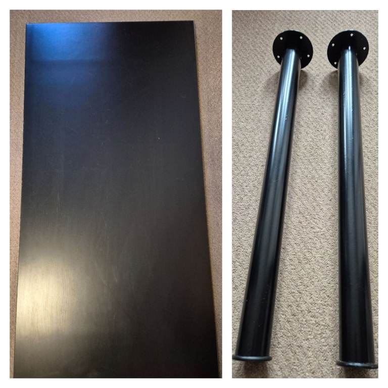 IKEA Table top in black ash - 120cm x 60cm plus 2 legs