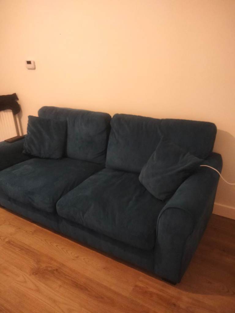 2 seater blue sofa 