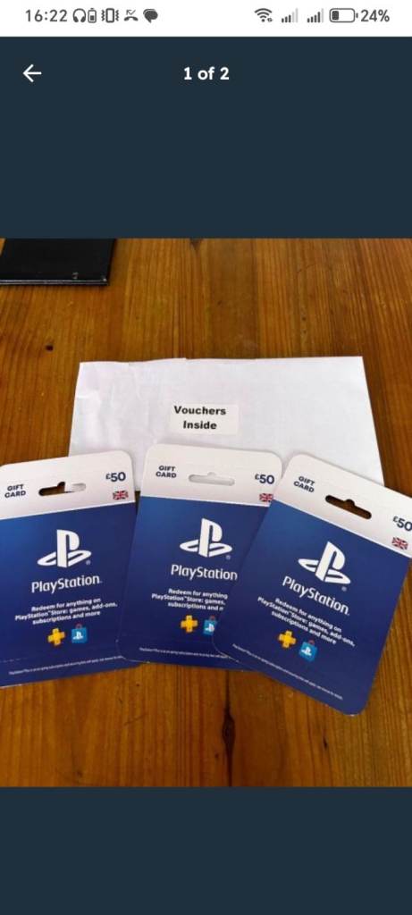 PlayStation vouchees £150 worth