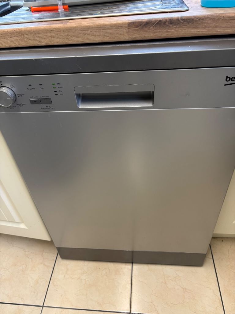 Beko silver dishwasher.