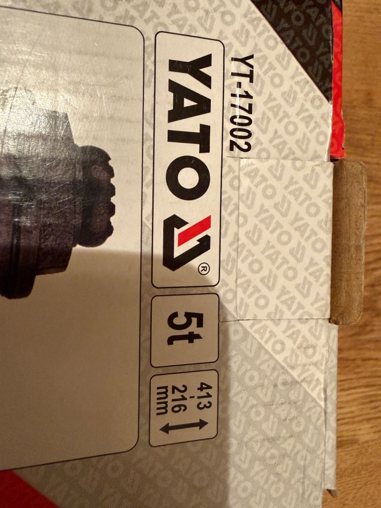 YATO bottle hydraulic jack 5T Brand NEW, unused