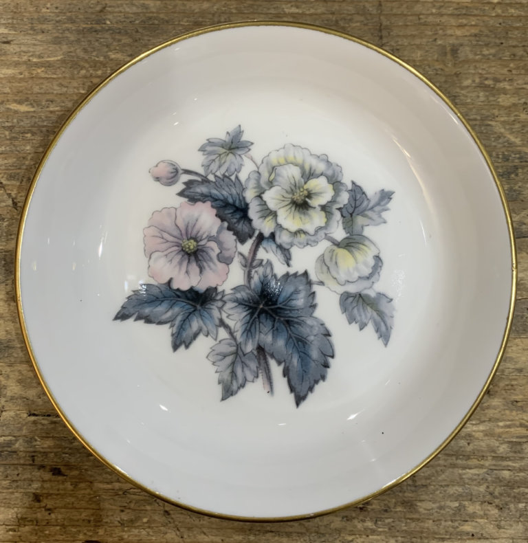 Royal Worcester Woodland Pattern Vintage Fine Bone China Coaster Trinket Pin Dish
