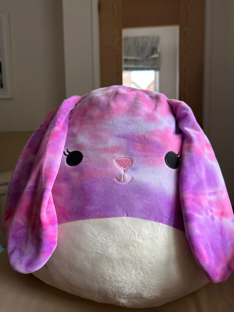 Squishmallows Tie-Dye Bunny Plush – Pink & Purple