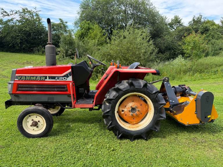 YANMAR F20 2WD Compact Tractor & New RAPTOR X 4ft Flail Mower ** VIDEO ** 20HP