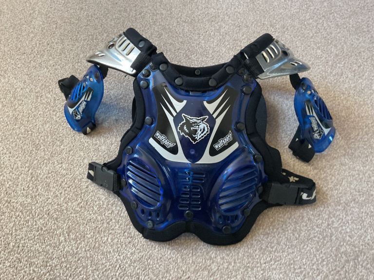 Wulfsport Kids Motocross Body Armour size Small Approx Age 4-8 MX Youth Chest Protector Yamaha Pw50