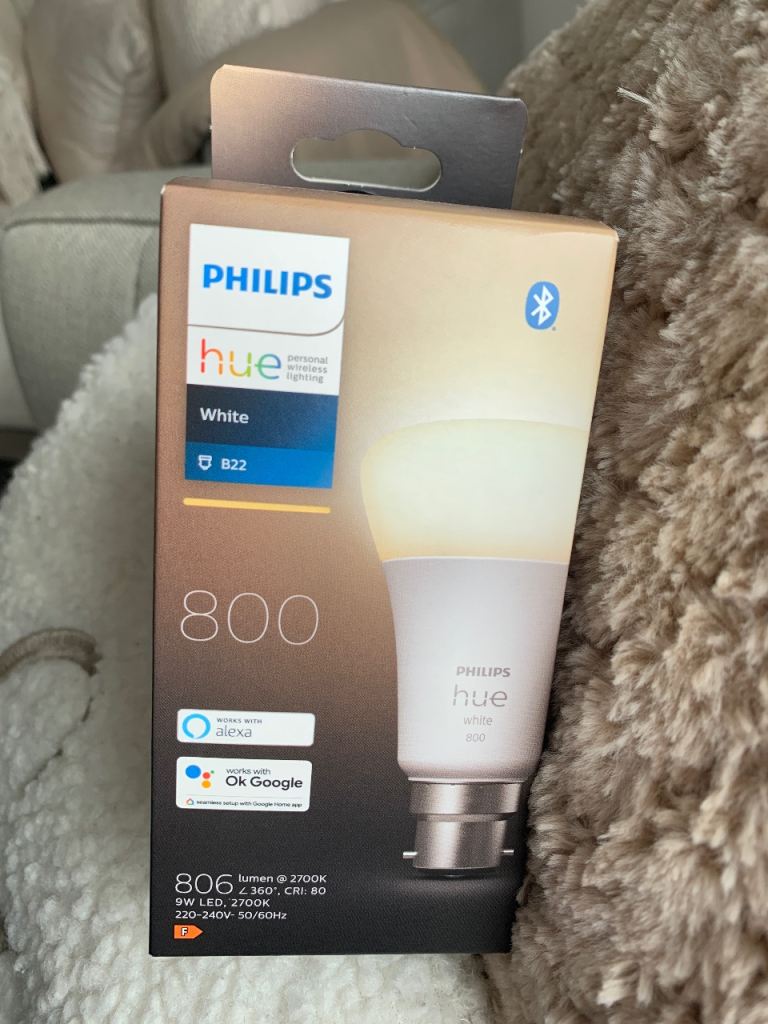 Philips Hue White B22 Smart Light Bulb – New