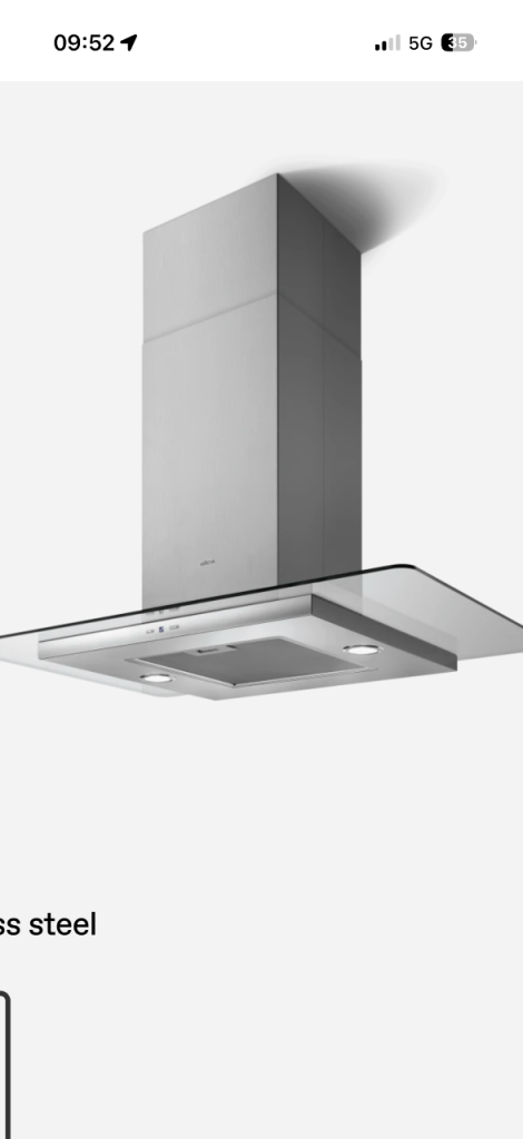 Elica Tribe 90cm ISLAND  NEW Cooker Hood – Stainless Steel & Flat Glass