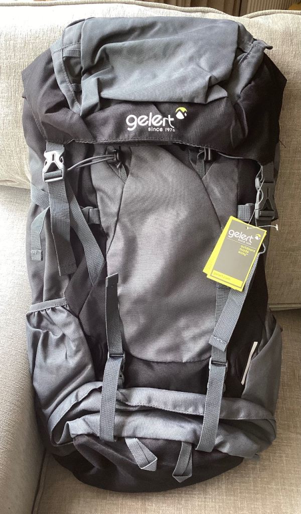 NWT Gelert 60+ Lts backpack rucksack charcoal black colour