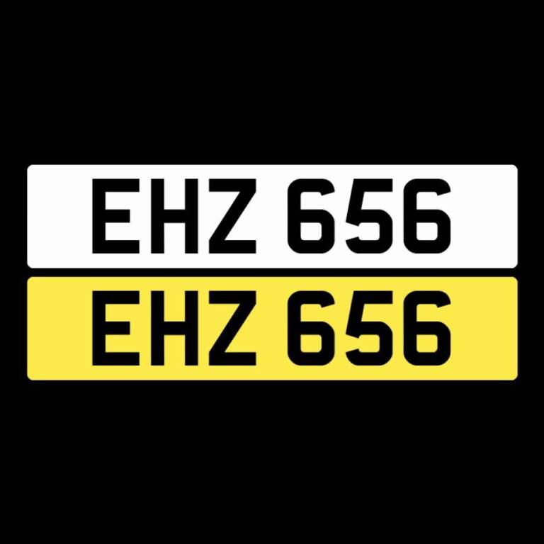 EHZ 656 Number Plate, 3 Digit NI Reg, Dateless NI Number Plate, NI Registration plate