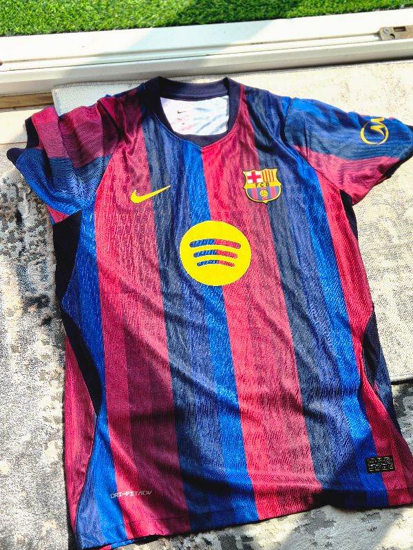 FC Barcelona Nike Football Shirt - Red/Blue Stripes, Good Condition