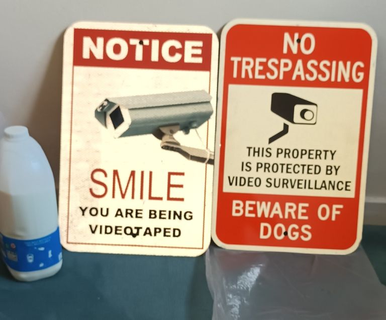 Large CCTV galvanised steel Signs reflective - job lot