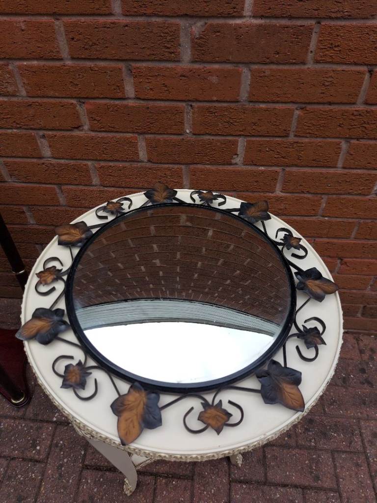 Convex metal frame mirror