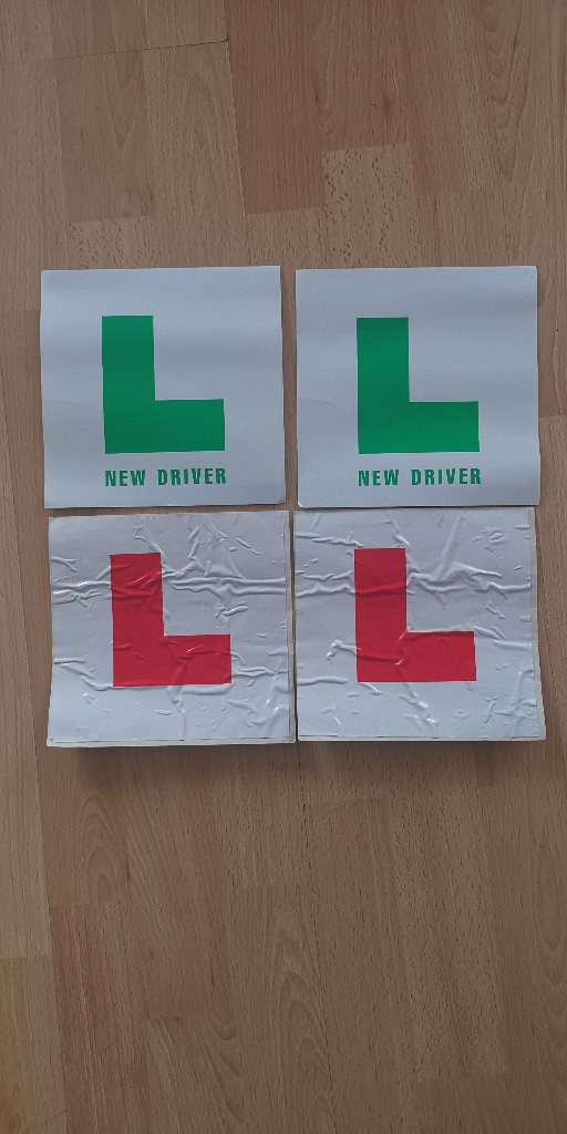 L Plates (2 x red L, 2 x green L) £2