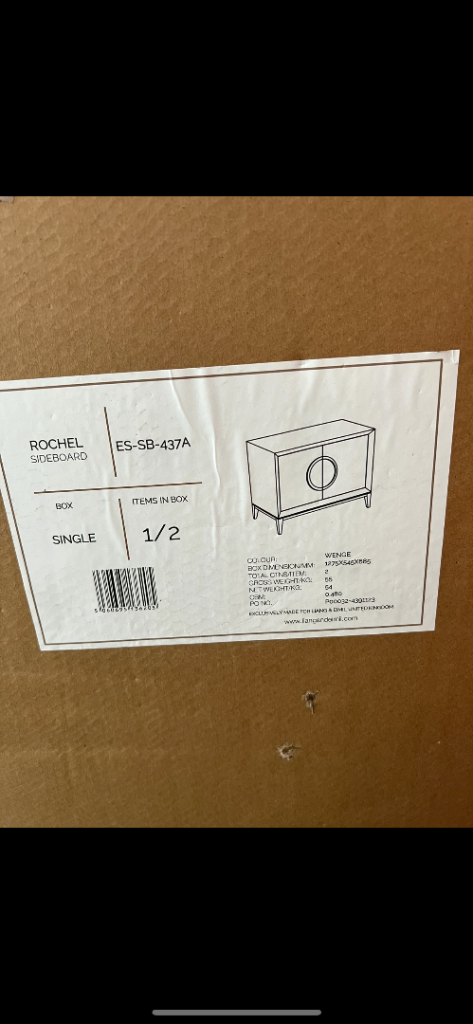 Liang & Eimil Rochel Sideboard in Black Wedge & Gold Brand New Boxed 