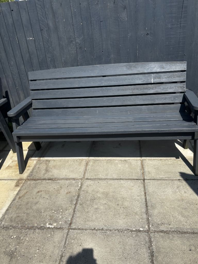 Garden Bench - Grey Wood, Good Condition