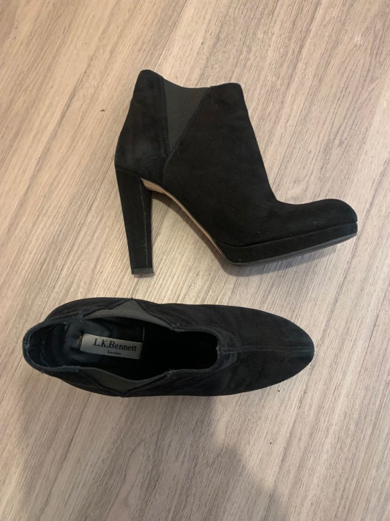Black suede LK Bennett boots size 7 