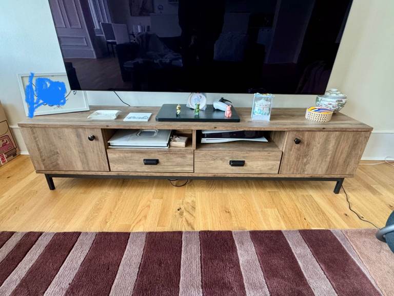 Fulton Pine Extra Wide TV Unit for TVs up to 80"