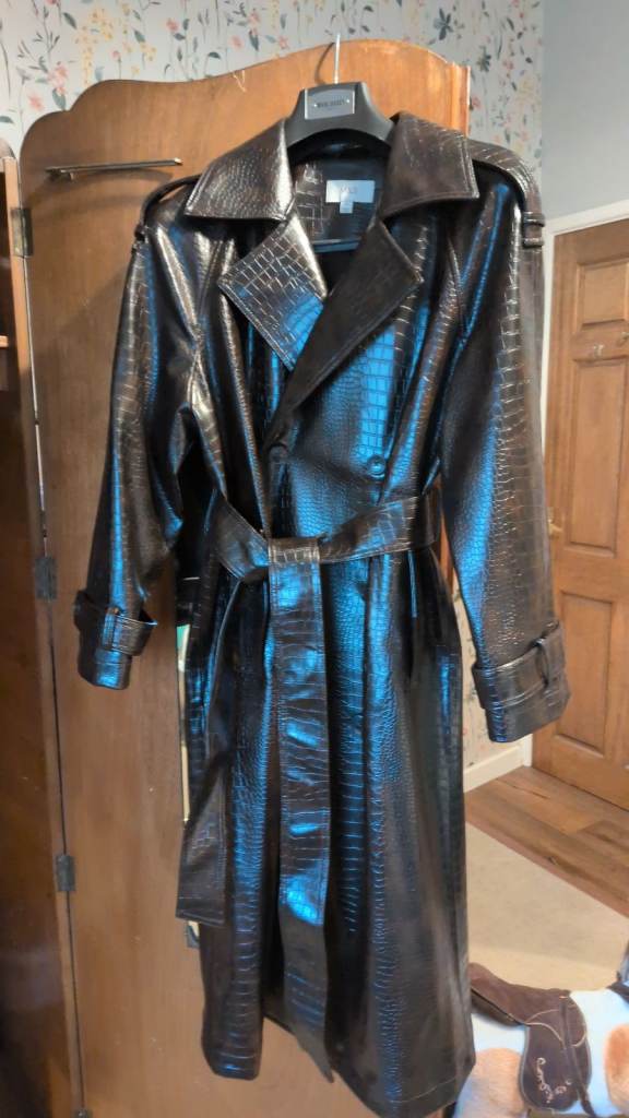 Women's M&S faux leather full length coat