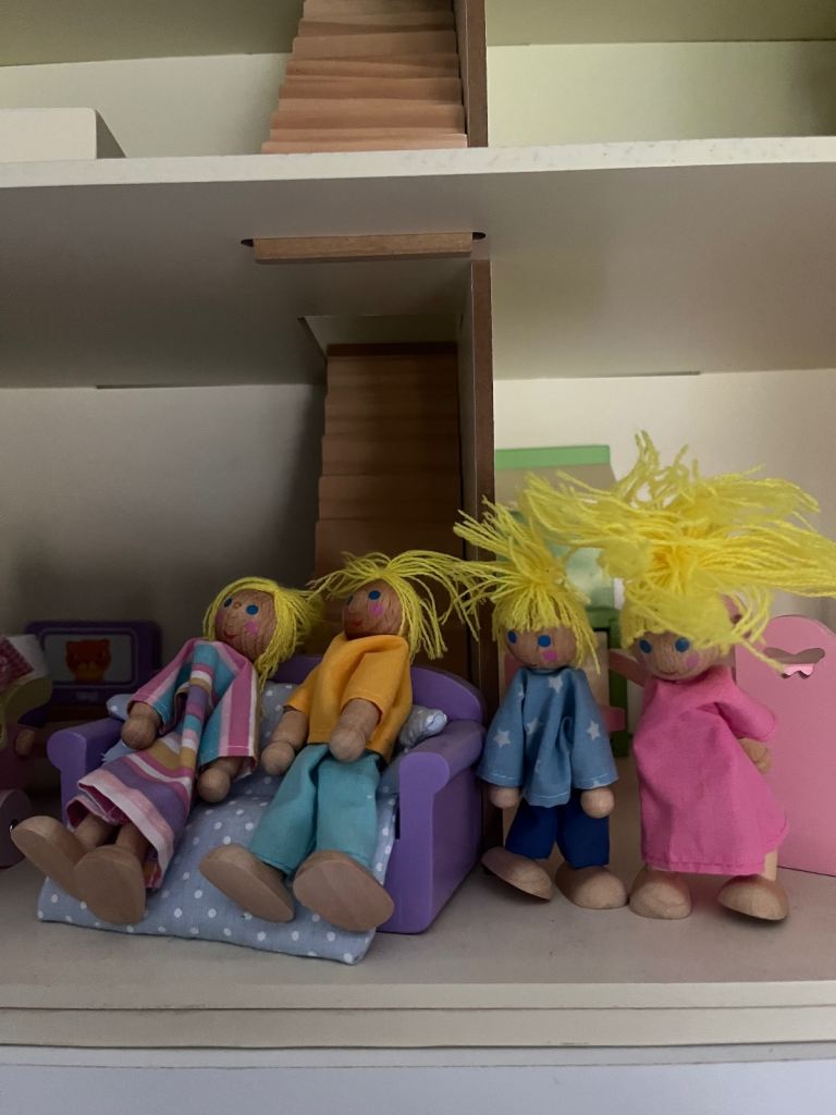 Wooden Dolls House with accessories 