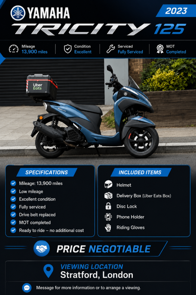 Yamaha Tricity 125 (2023) – Low Mileage 