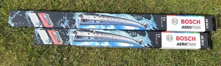 Pair of Bosch Aero Twin Wiper Blades AR 24U & AR 20U