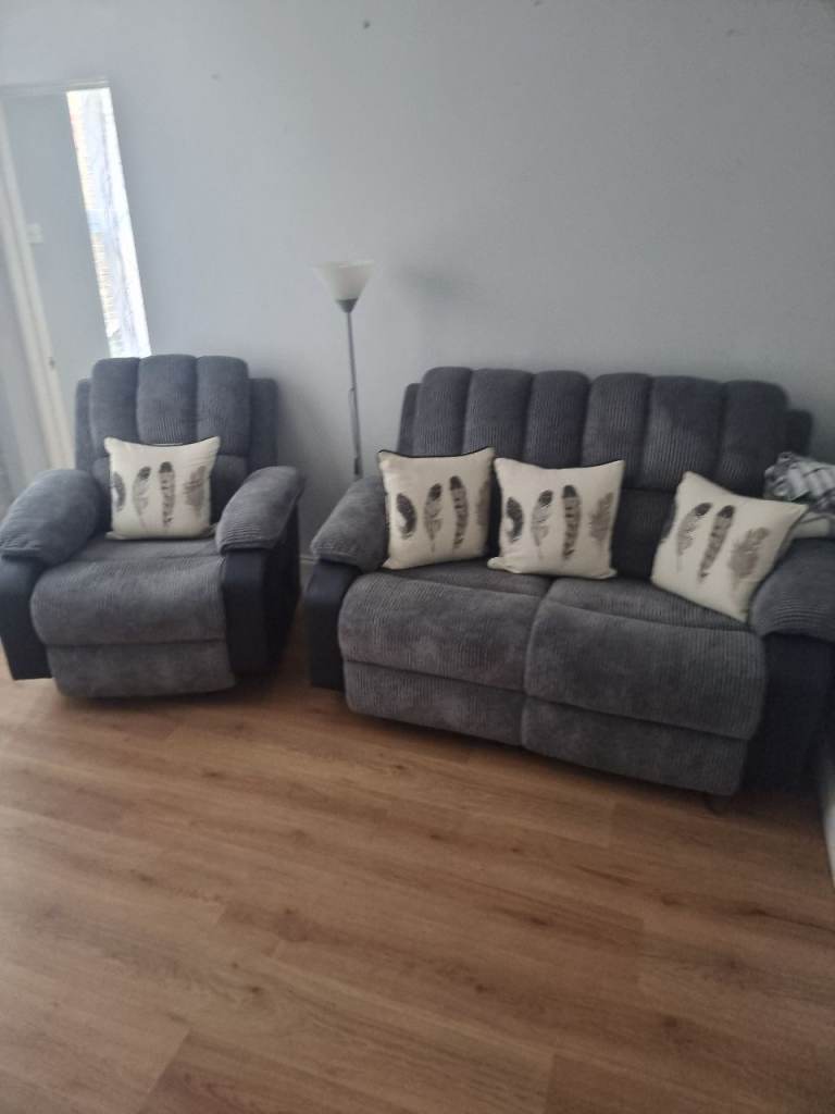 Double sofa and single chair new  with electric recliner and massage 