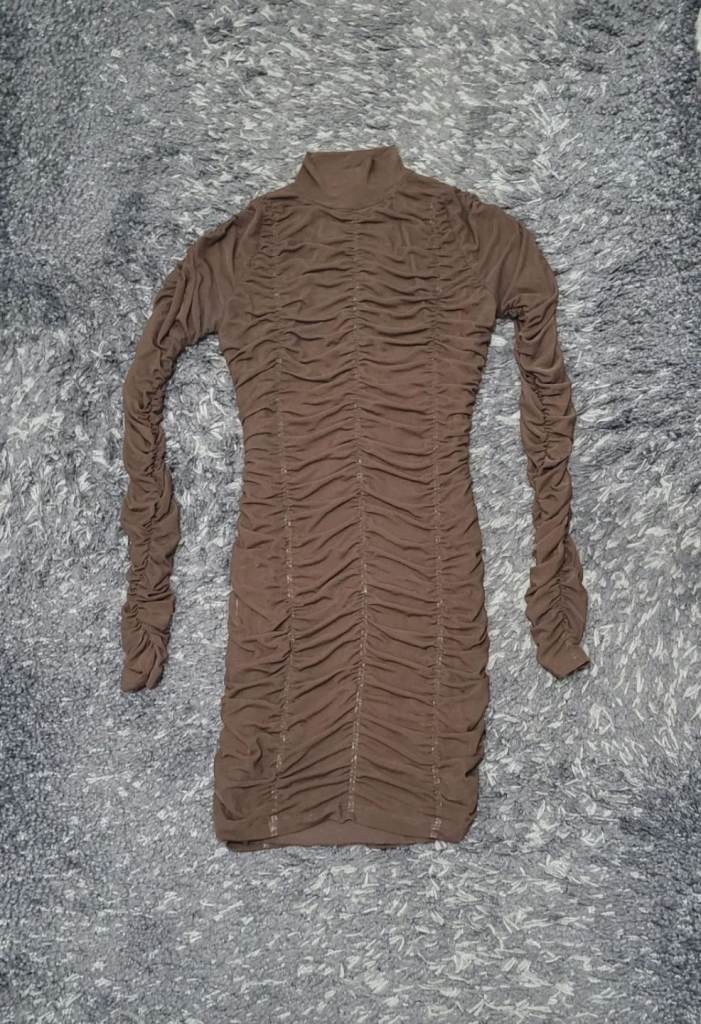 Motel brown stretchy mini dress size 8 small