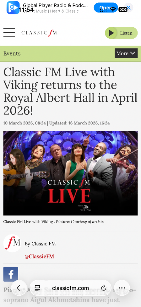 Classic FM Live x2 tickets