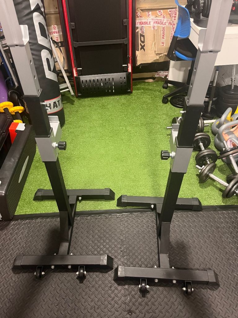  Squat Rack for Home Gym , Adjustable Dip Station & Weight Bench Press Rack, Pair of Squat Power