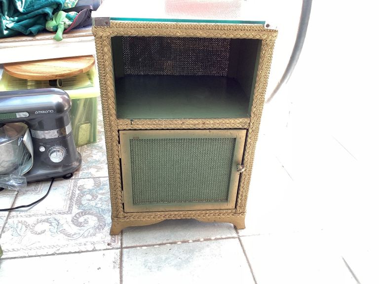 Lloyds loom style vintage bedside cabinet