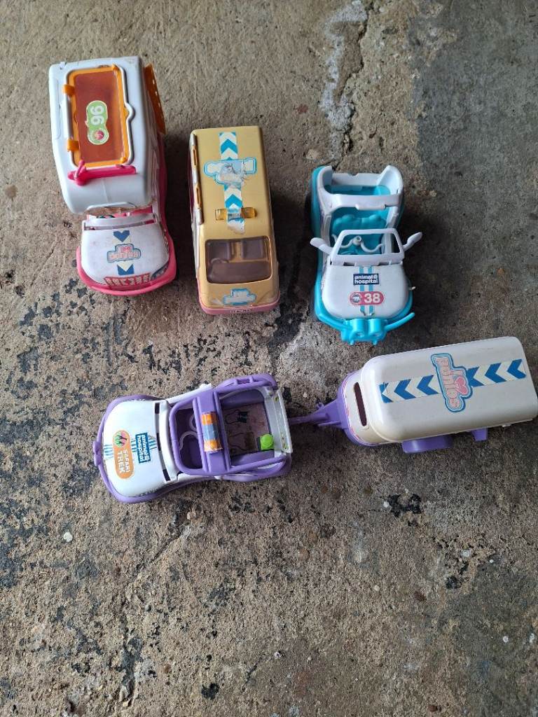 Set of 5 Play Cars and Trailers - Multicoloured Plastic Toys