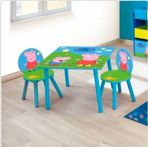Children' s wooden table and chair (2) set -Peppa pig