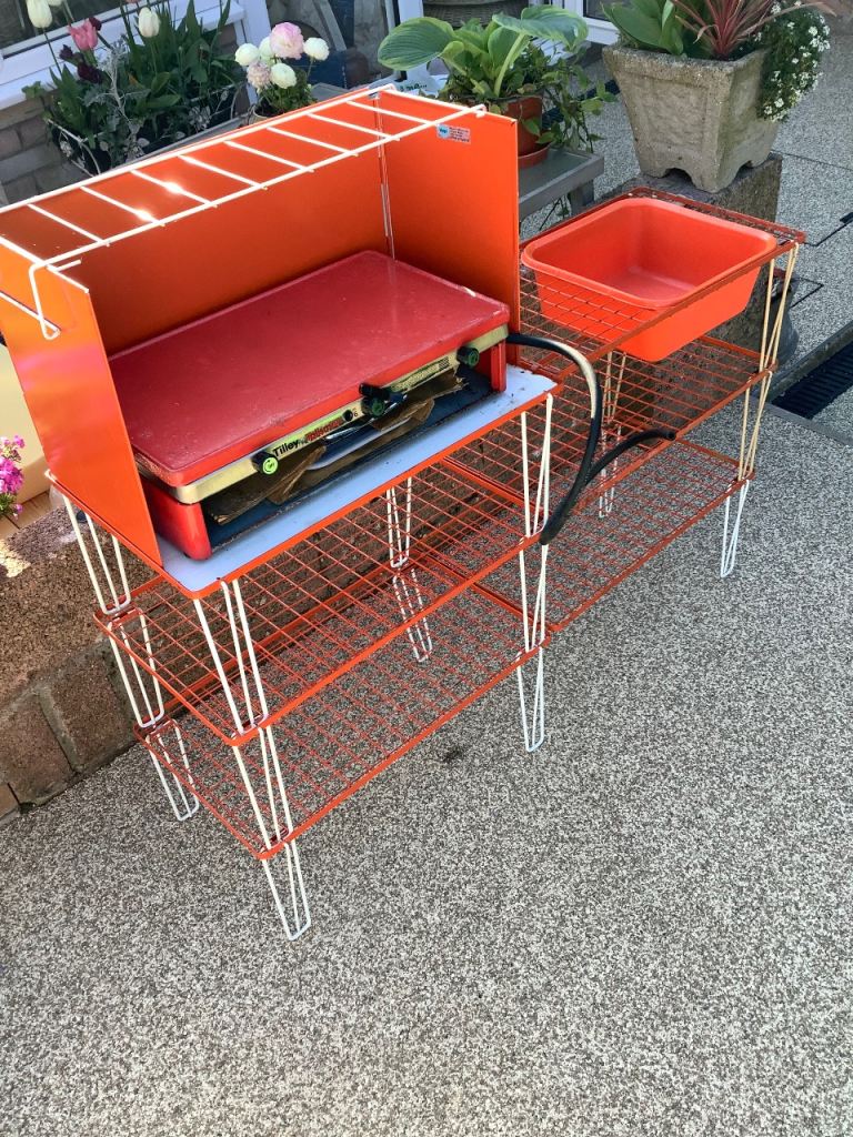 HAGO-BEANSTALK Kamp Kitchen Retro Double Burner Grill Camper 