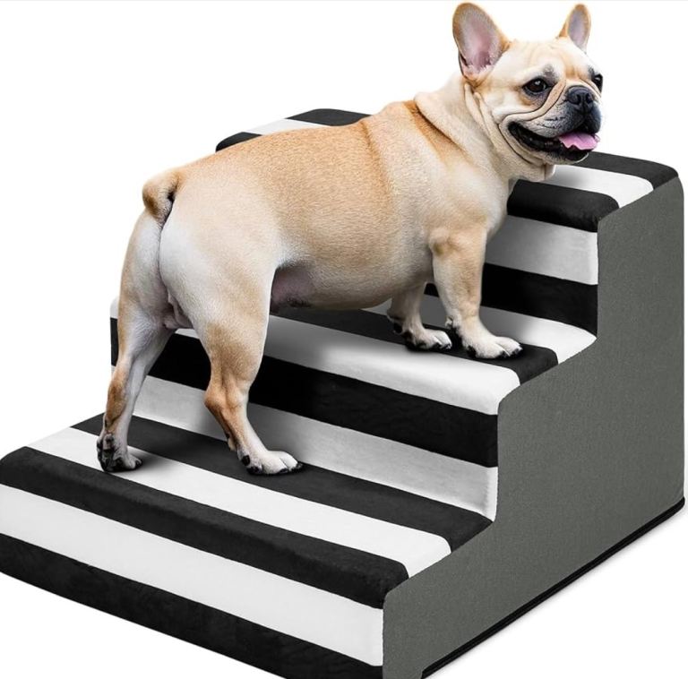 New boxed foam dog steps 3 stairs for bed sofa for small or elderly dogs  