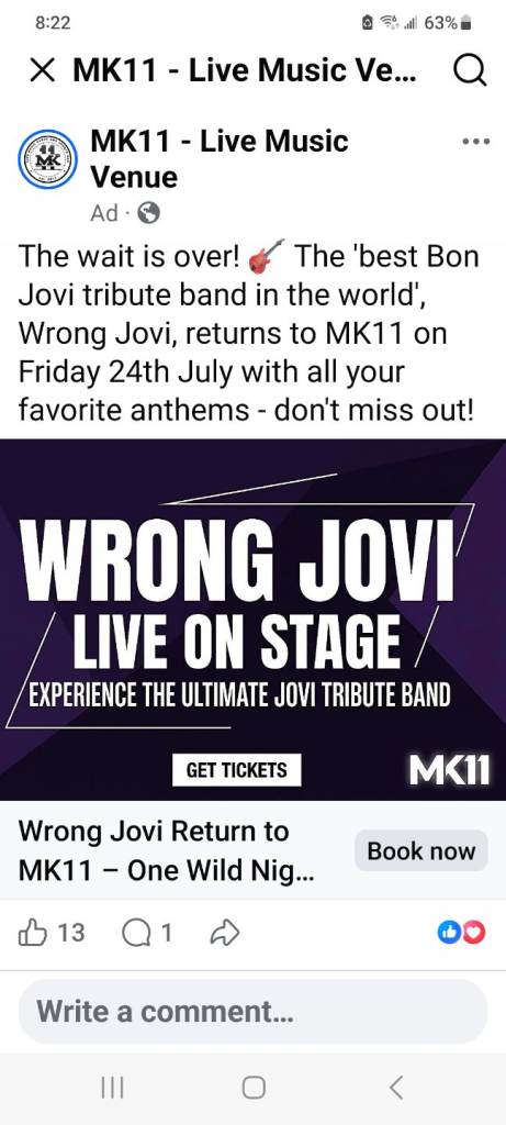 Wrong Jovi at Mk11 tickets