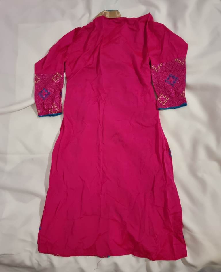 New 3 piece stitched suit. Asian dress. Pink, blue, gold. Party dress