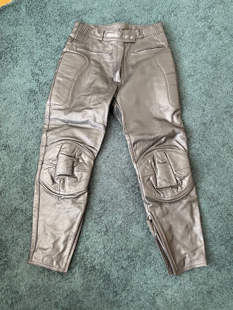 Ladies motorbike leather trousers.