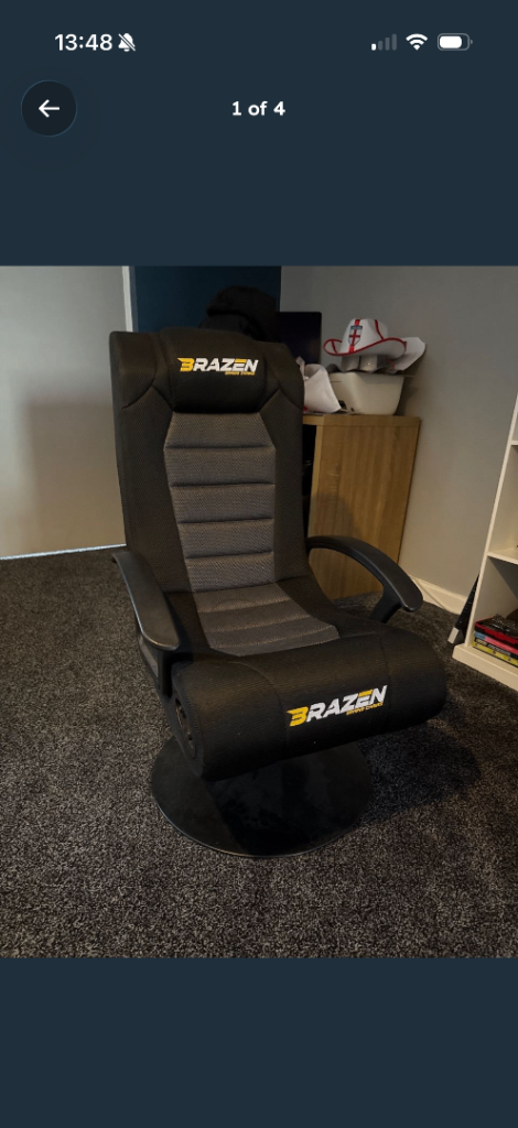 BraZen Gaming Chair - Black and Grey, Good Condition
