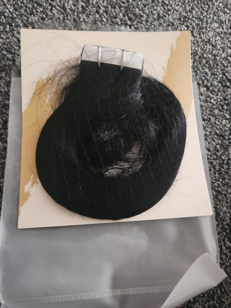 Moresoo Black Hair Extensions Tape in Human Hair for Women Invisible Tape in Real Hair 