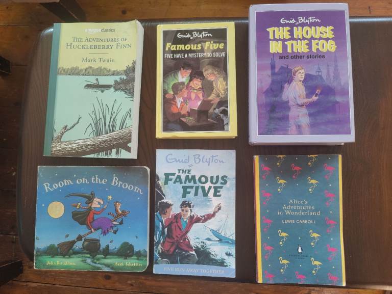 Children's Books Bundle - Famous Five, Huckleberry Finn, Room on the Broom