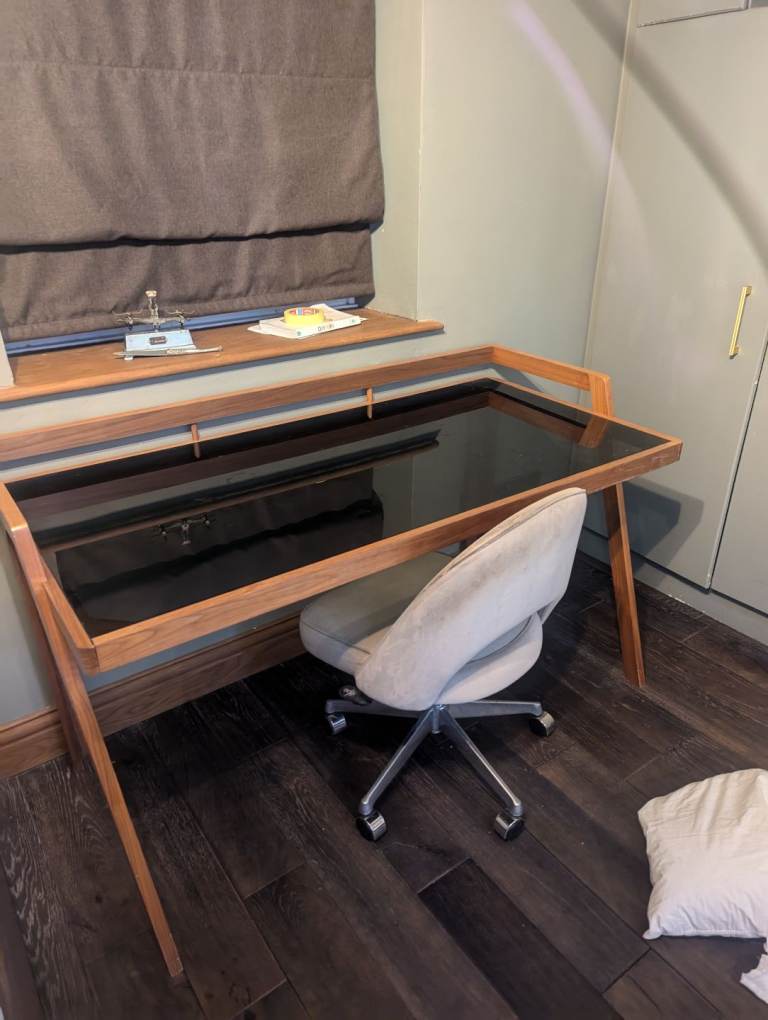 image for Desk - glass and wood