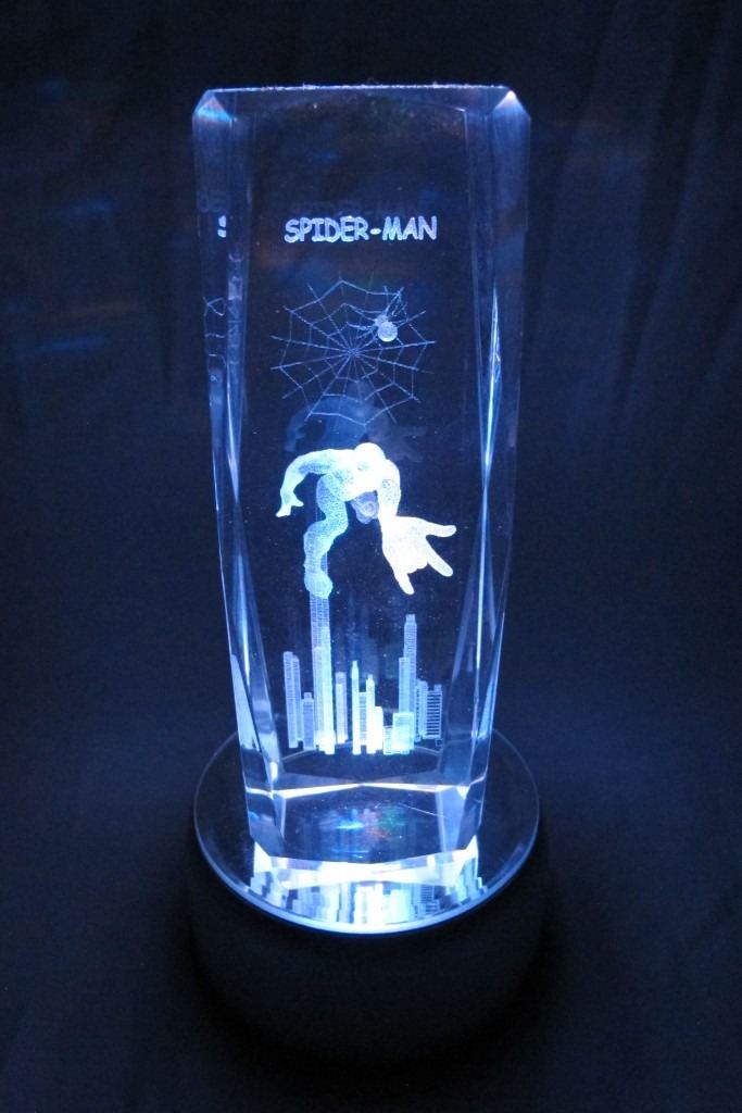Tall Glass Spiderman RGB Night Light