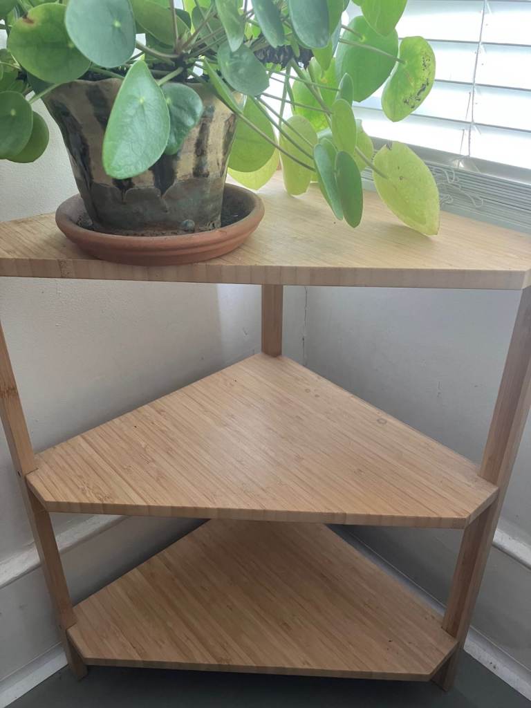 Bamboo Corner Shelf Unit – Good Condition