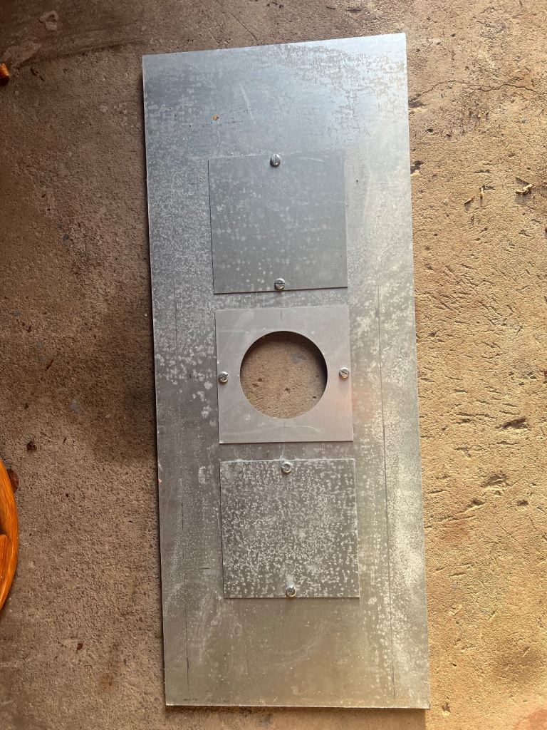 Fire register plate 1000 x 400 new  5.5 and 6.5 centre flue diameter 